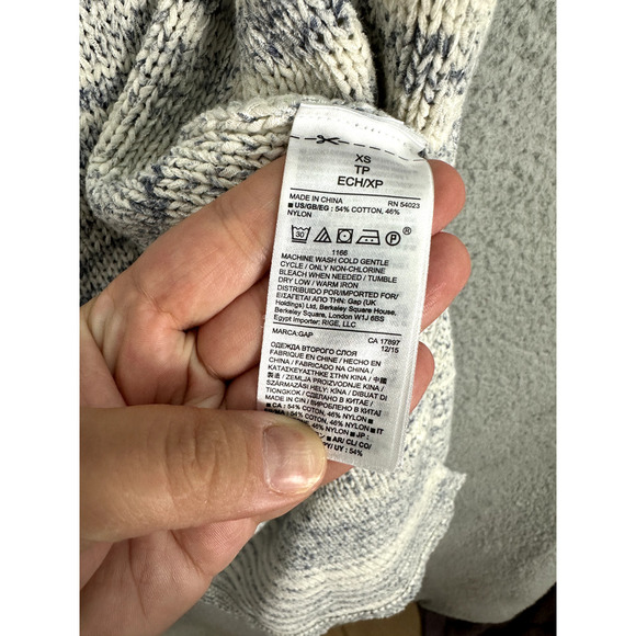 GAP Sweater Vest Womens XS Blue Striped Long Pockets Quiet luxury Minimalist - Picture 4 of 8